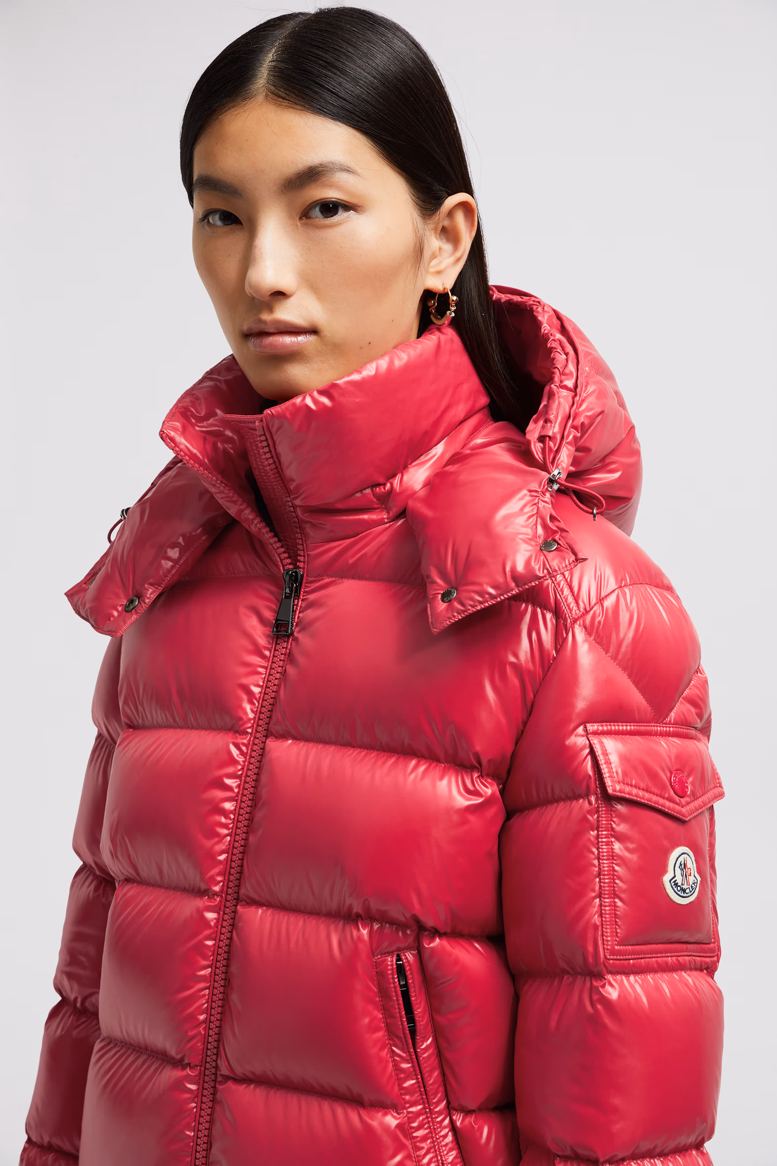 Plumífero corto con capucha Maire Mujer Rojo coral Moncler 4